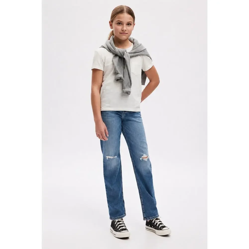 Gap Kids High Rise ’90s Loose Distressed Jeans Size 10 girls